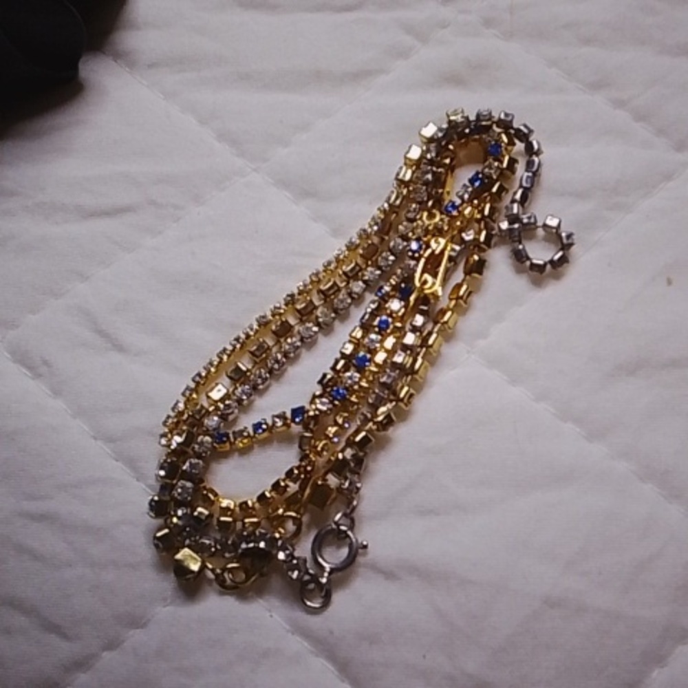 Set Of 4 Vintage Rhinestone Bracelets